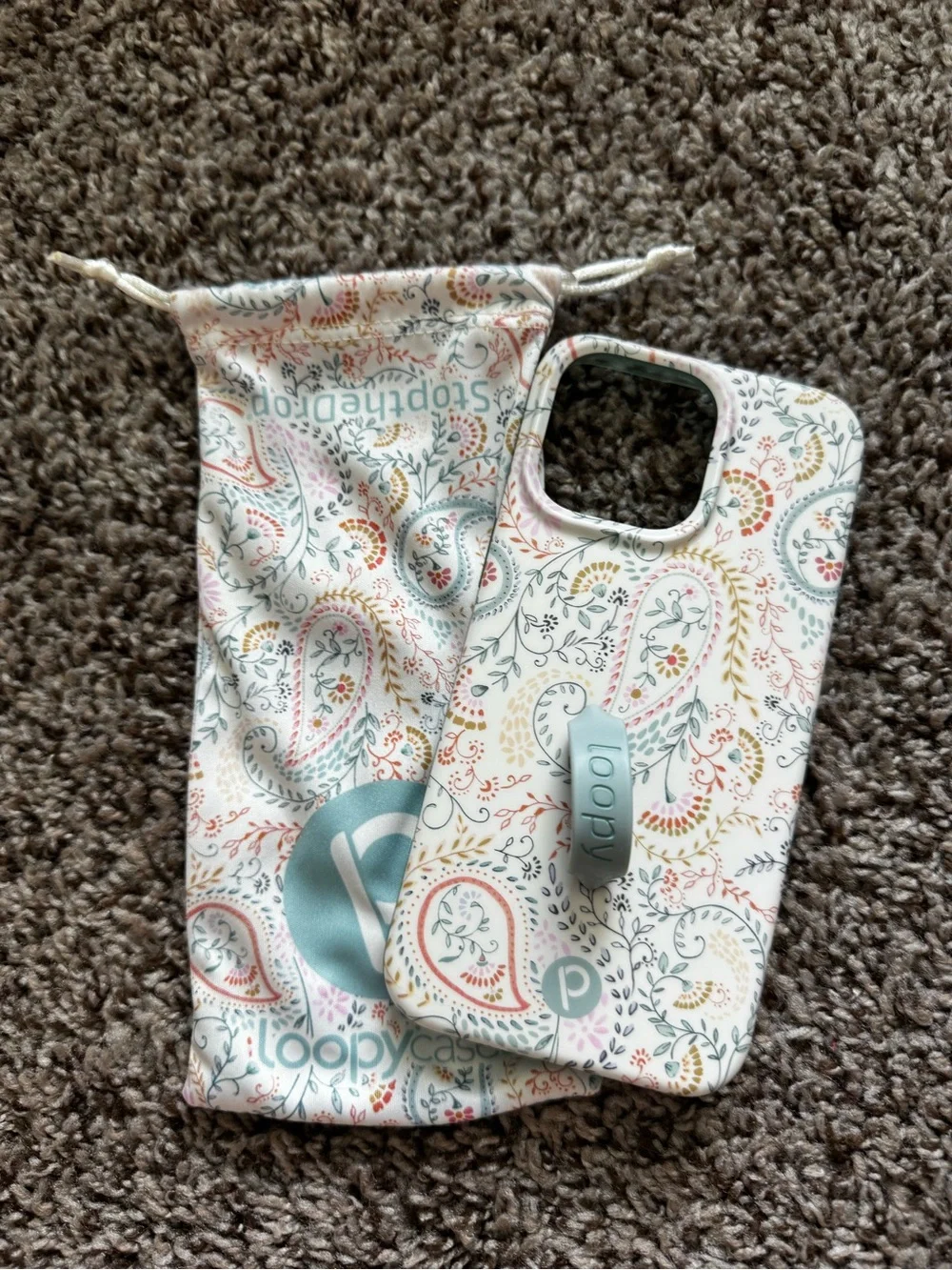 Loopy Case Paisley Floral Phone Case in White with Pastel Accents